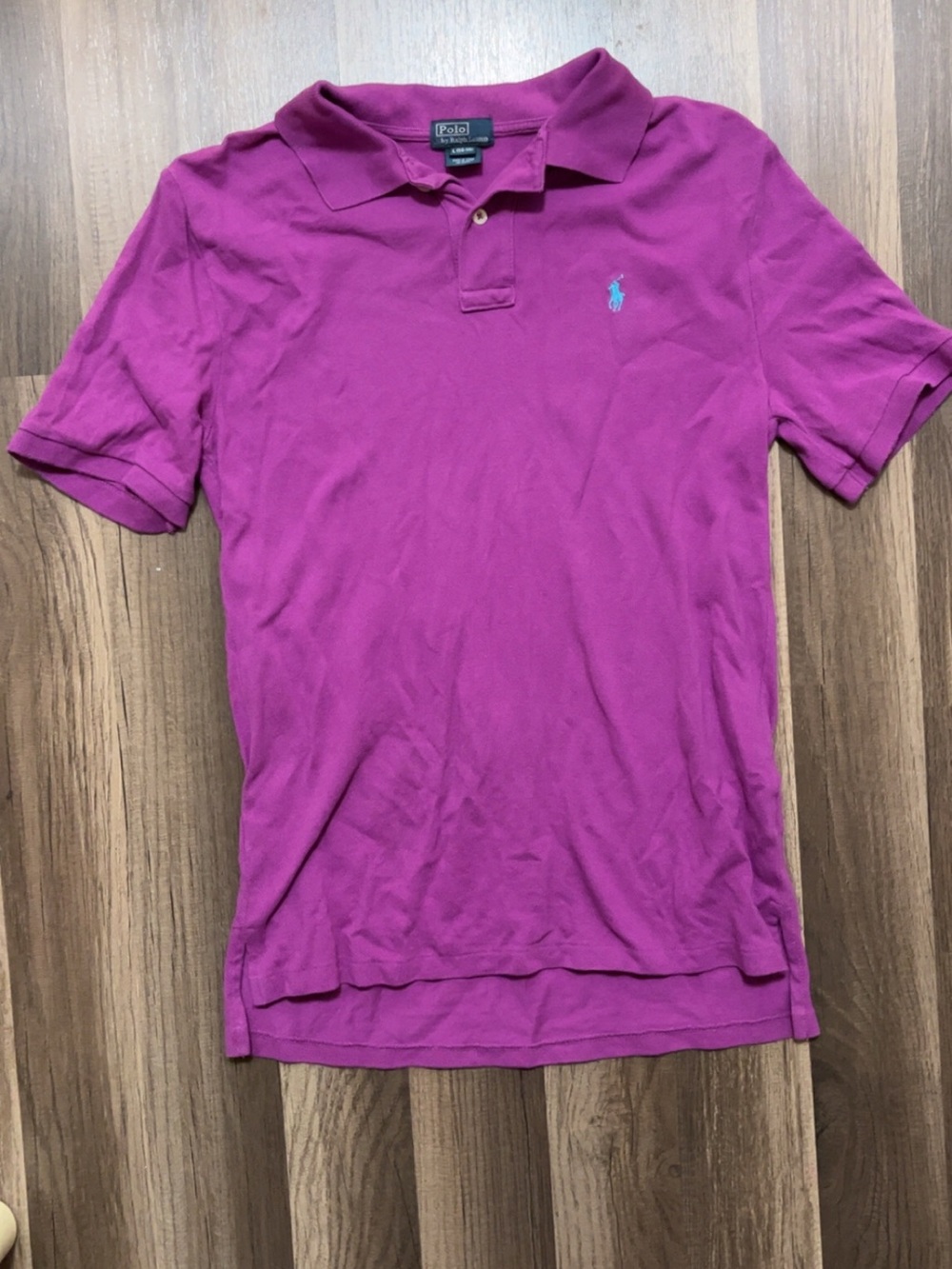 POLO RALPH LAUREN Boys Large 14-16 100% Cotton Button Polo Purple Shirt